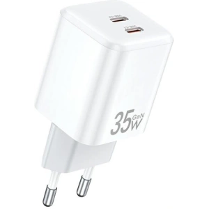 Kup Ładowarka sieciowa AWEI PD65-EU GaN 35W 2xUSB-C biała/white - AWEI215 - {ean13} - Sklep Home Screen