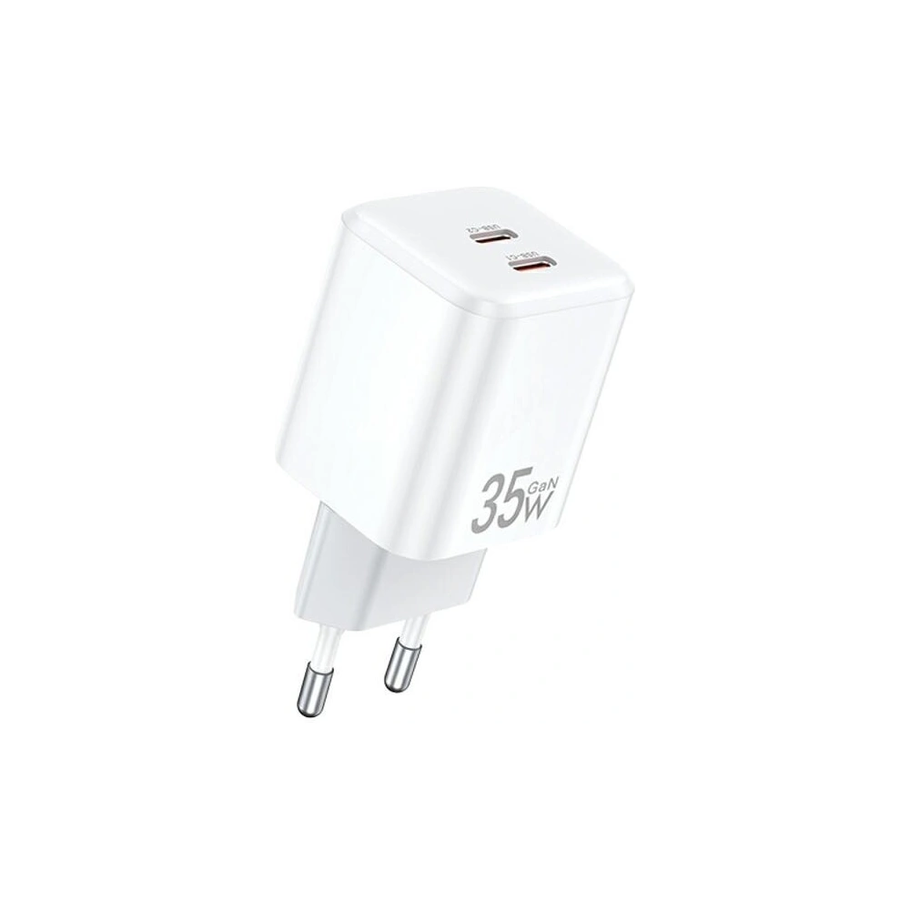 Ładowarka sieciowa AWEI PD65-EU GaN 35W 2xUSB-C biała/white - Sieciowe - Awei