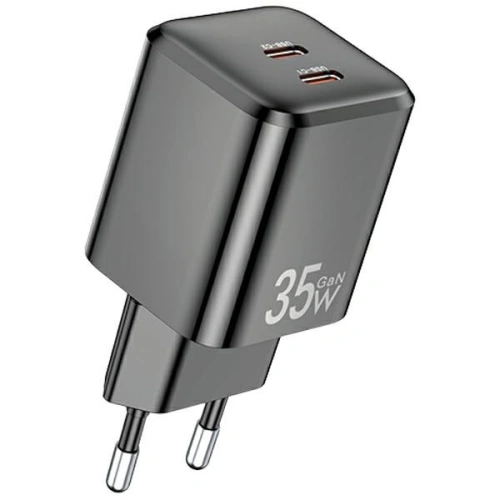 Kup Ładowarka sieciowa AWEI PD65-EU GaN 35W 2xUSB-C czarna/black - AWEI216 - {ean13} - Sklep Home Screen