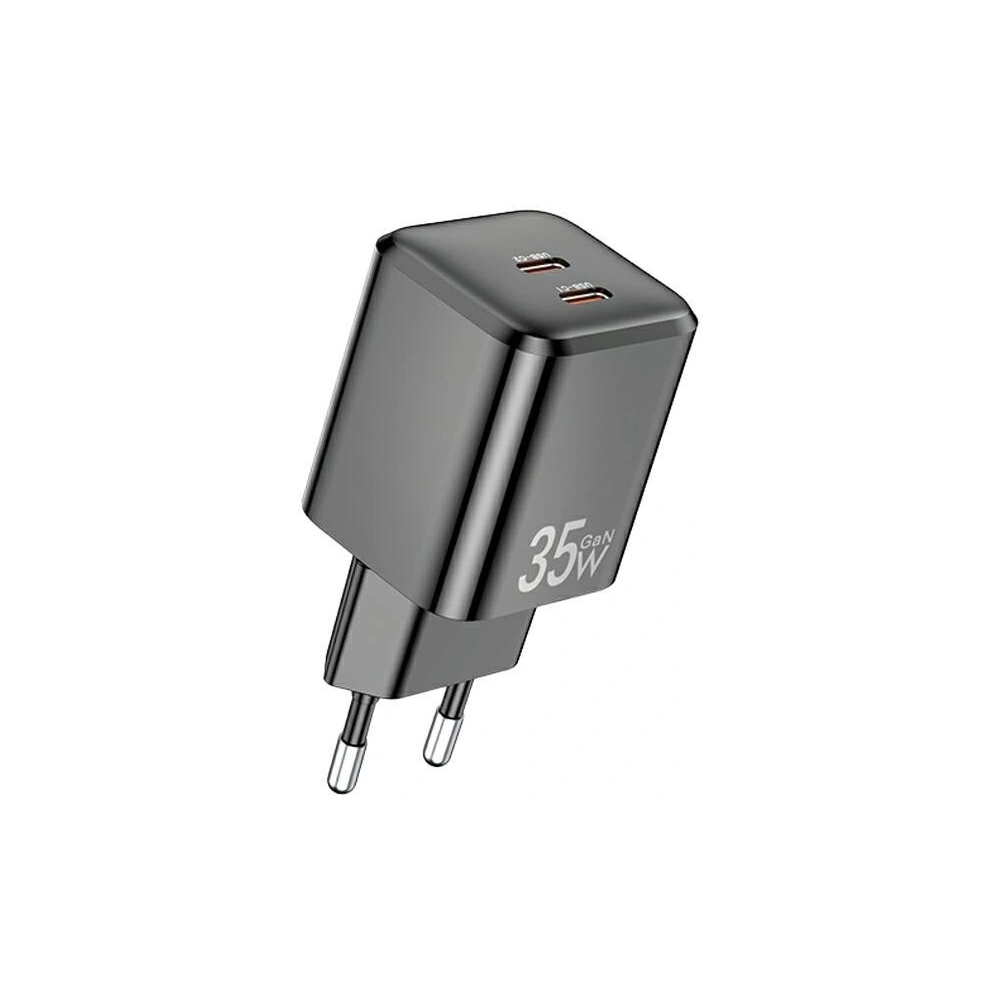 Ładowarka sieciowa AWEI PD65-EU GaN 35W 2xUSB-C czarna/black - Sieciowe - Awei