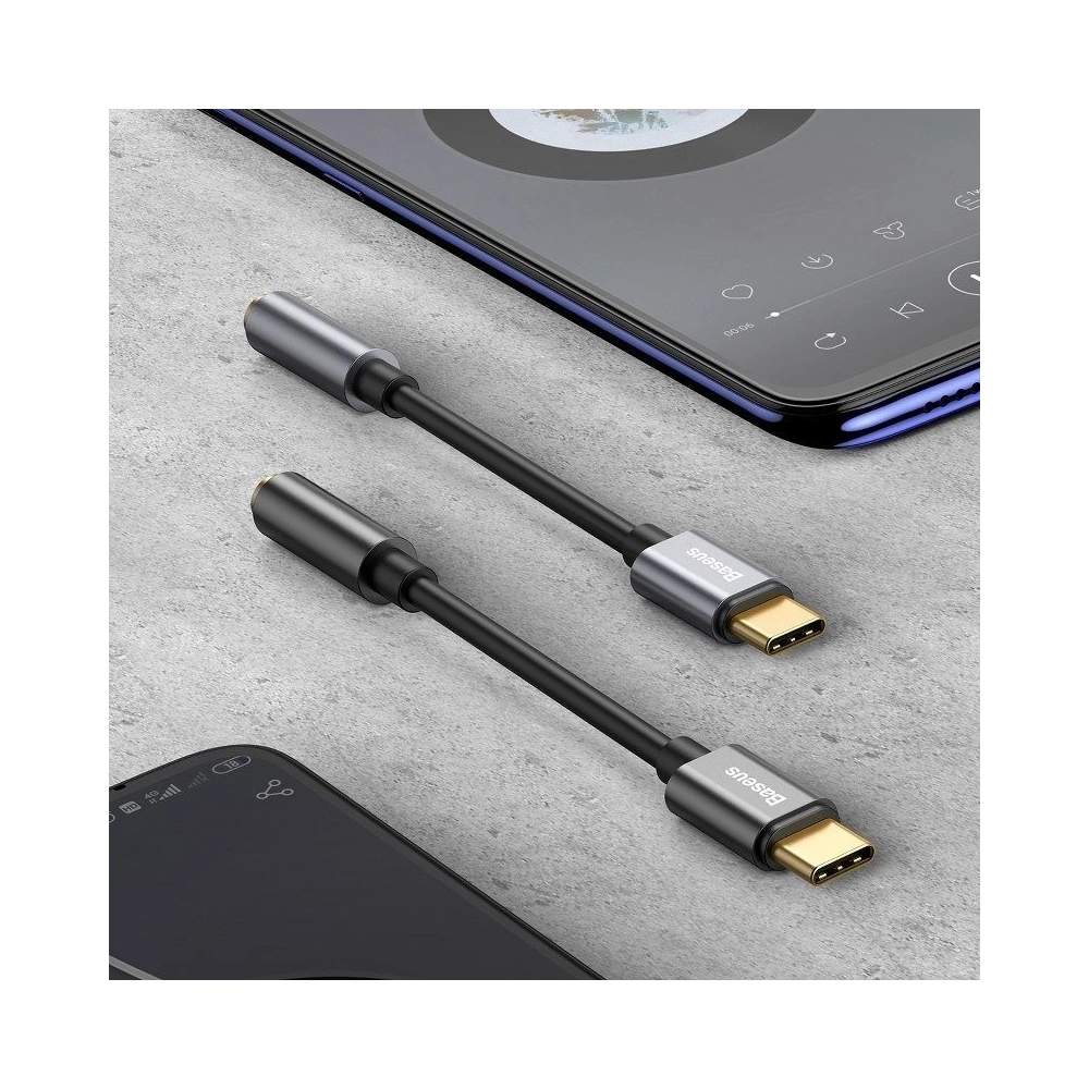 Adapter audio Baseus L54 USB-C + mini jack 3,5mm (szary)