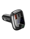 Transmiter FM Baseus T typu Bluetooth 5.0, 2xUSB, USB-C, PD, QC 3.0, microSD