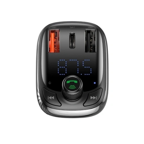 Kup Transmiter FM Baseus T typu Bluetooth 5.0, 2xUSB, USB-C, PD, QC 3.0, microSD - BSU801 - {ean13} - Sklep Home Screen