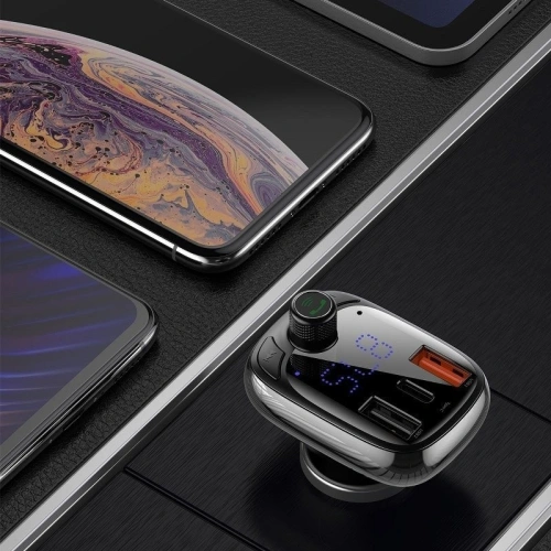 Kup Transmițător FM Baseus T tip Bluetooth 5.0, 2xUSB, USB-C, PD, QC 3.0, microSD - BSU801 - {ean13} - Sklep Home Screen
