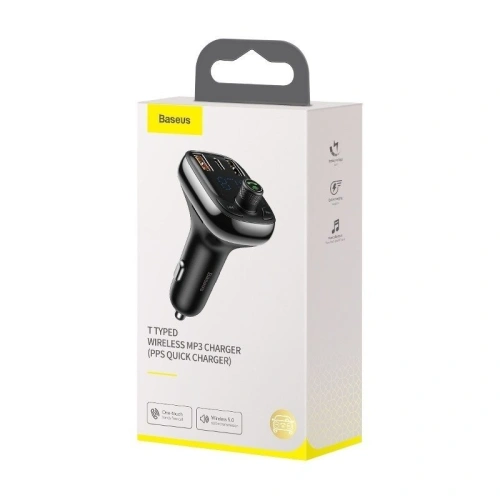 Kup Baseus FM-Transmitter T getippt Bluetooth 5.0, 2xUSB, USB-C, PD, QC 3.0, microSD - BSU801 - {ean13} - Sklep Home Screen