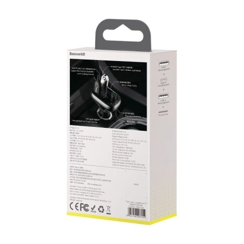 Kup Baseus FM-Transmitter T getippt Bluetooth 5.0, 2xUSB, USB-C, PD, QC 3.0, microSD - BSU801 - {ean13} - Sklep Home Screen