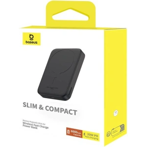 Buy Baseus Magnetic Mini wireless powerbank 6000 mAh 20W black - BSU4926 - {ean13} - Home Screen Store Europe