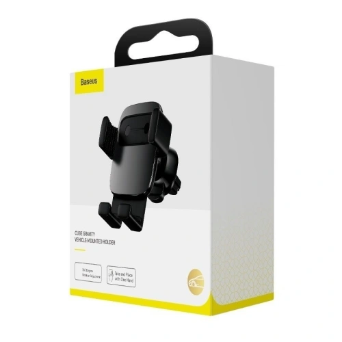 Buy Baseus Cube Gravity Aluminium Car Mount Air Vent Black - BSU807BLK - {ean13} - Home Screen Store Europe