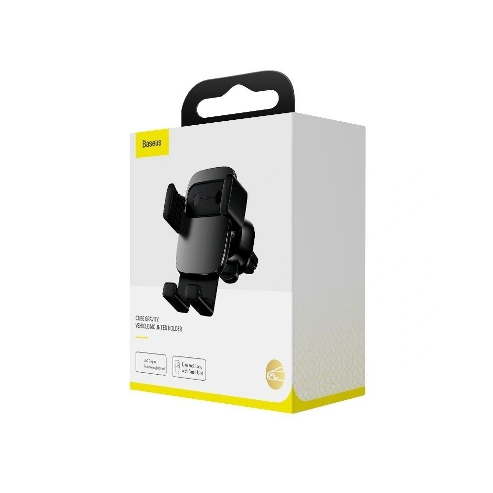 Uchwyt grawitacyjny Baseus Cube na kratkę, aluminiowy (czarny)