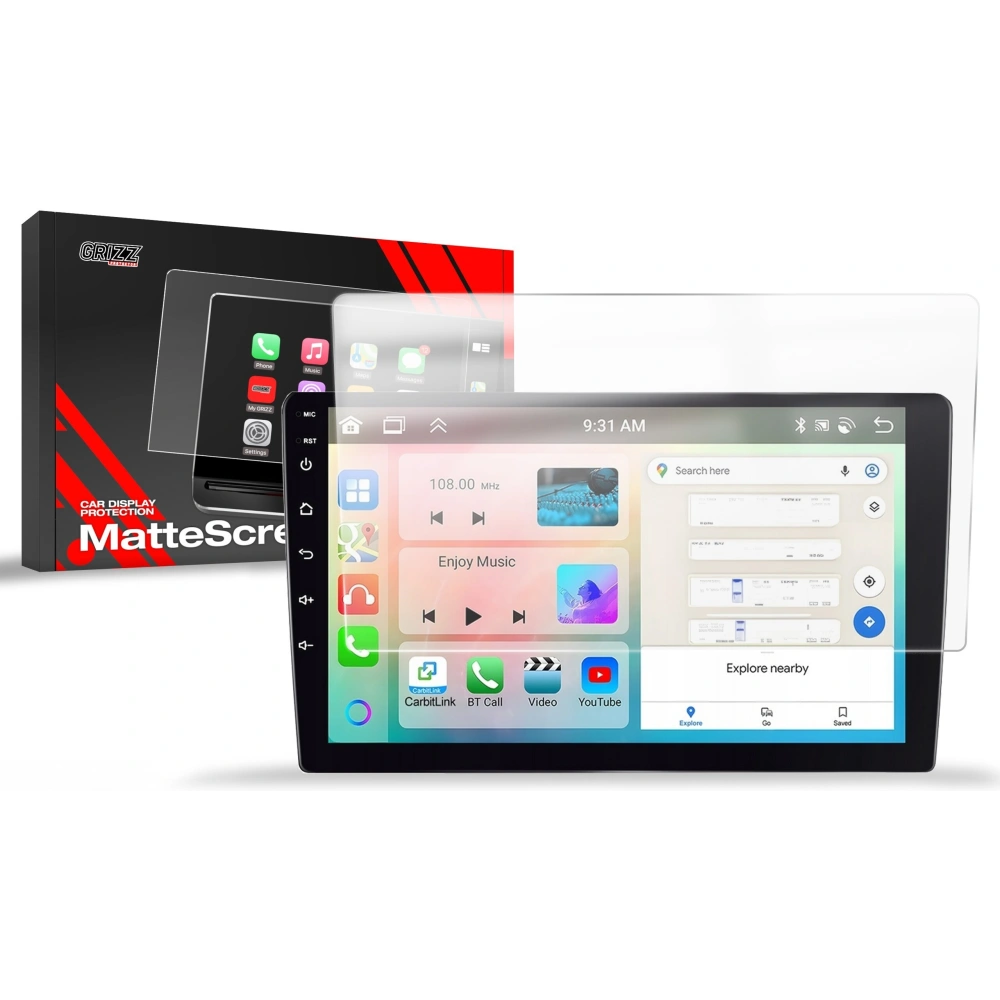 Folia matowa GrizzGlass CarDisplay Protection do radia samochodowego Android Allnoel A3454 10" - Uniwersalne - GrizzGlass