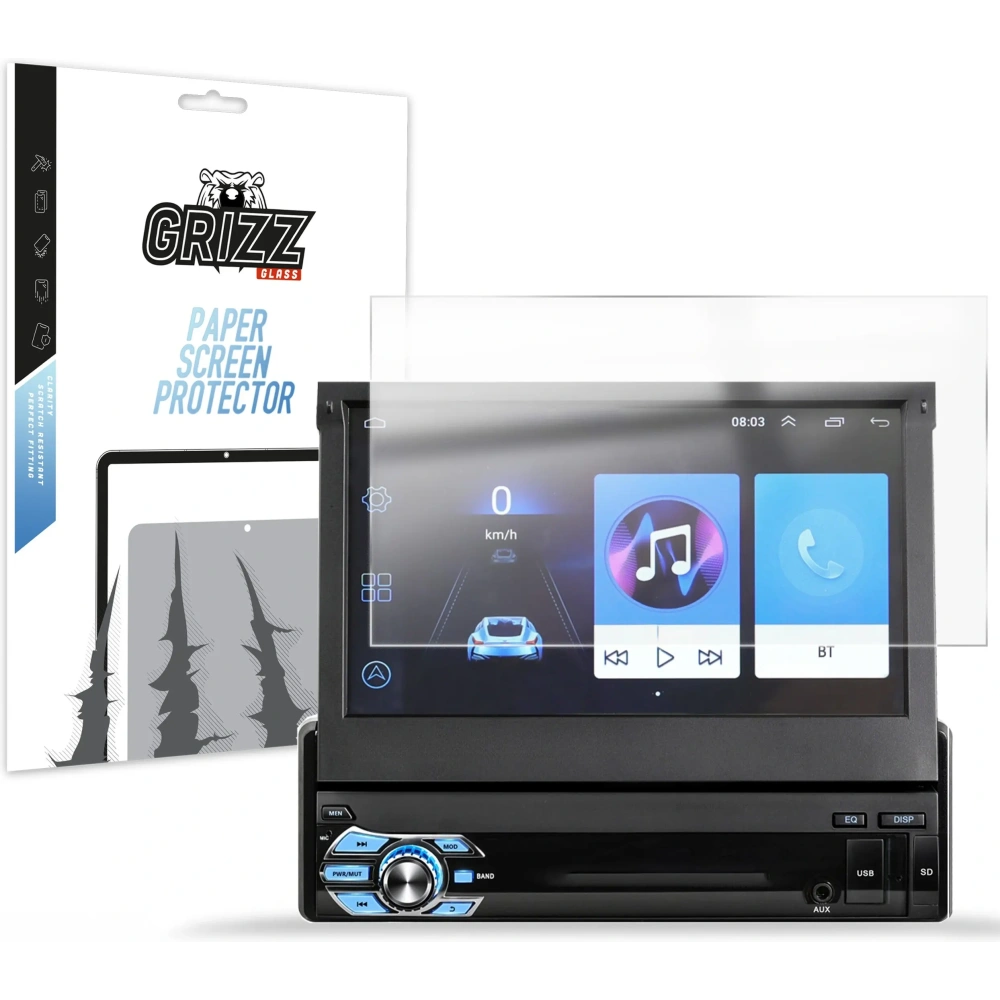 Folia matowa GrizzGlass PaperScreen do radia samochodowego Android 7" 1DIN Allnoel Q3516 - Uniwersalne - GrizzGlass