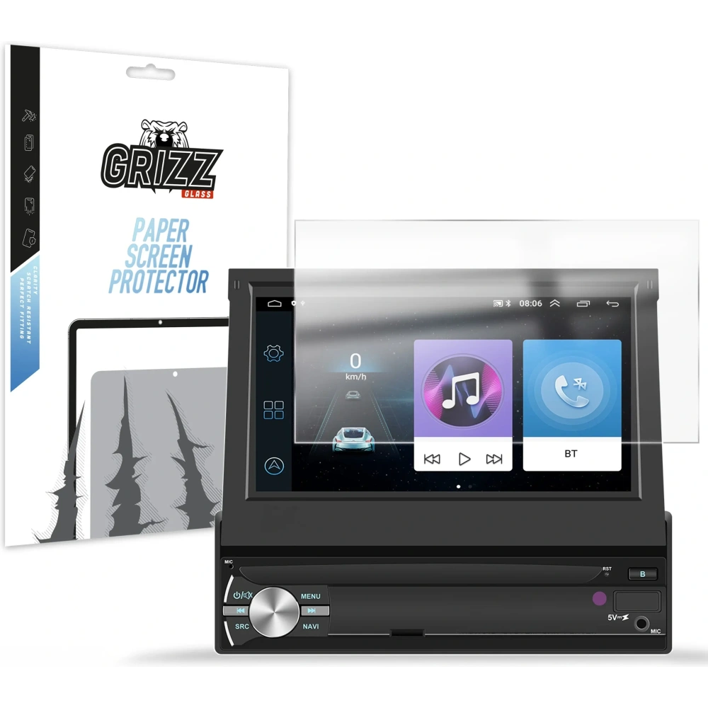 Folia matowa GrizzGlass PaperScreen do radia samochodowego Android 7" 1DIN Allnoel A3039 - Uniwersalne - GrizzGlass