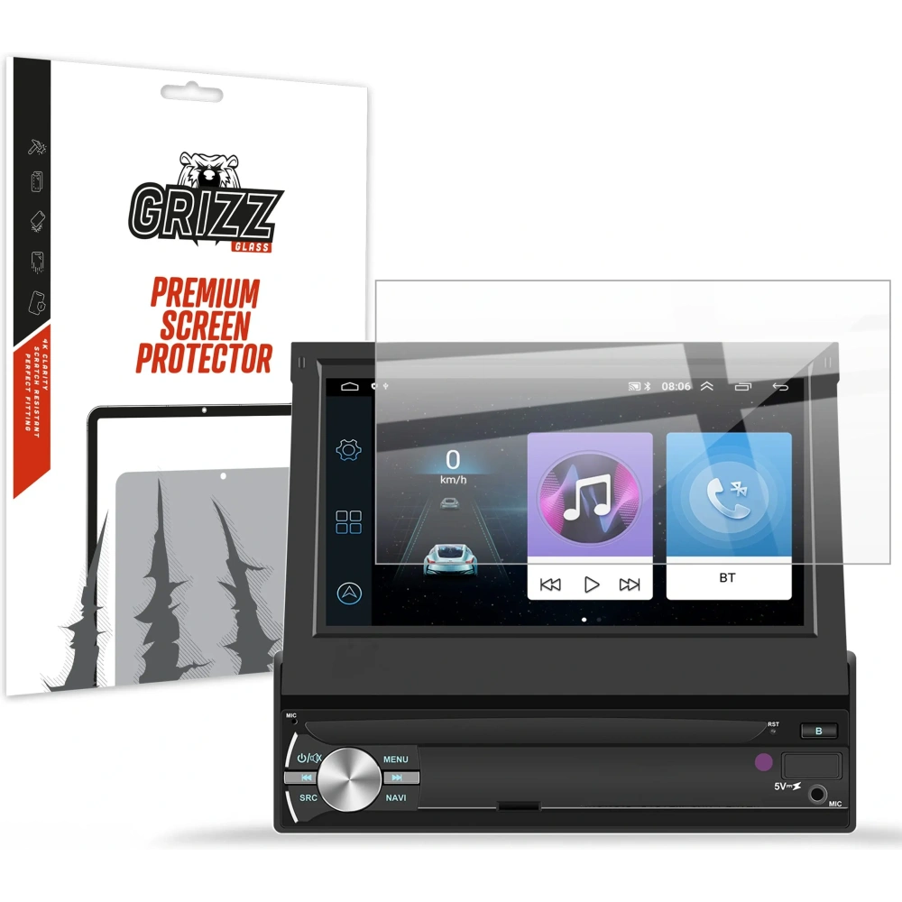 Folia ceramiczna GrizzGlass CeramicFilm do radia samochodowego Android 7" 1DIN Allnoel A3039 - Uniwersalne - GrizzGlass