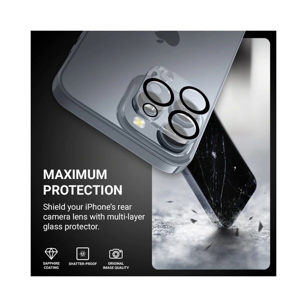 Szkło na obiektyw aparatu Crong Lens Shield Apple iPhone 16 Pro / 16 Pro Max - iPhone 16 Pro - Crong