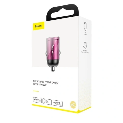 Buy Baseus Tiny Star Mini PPS Car Charge Type-C Port 30W Pink - BSU822PNK - {ean13} - Home Screen Store Europe