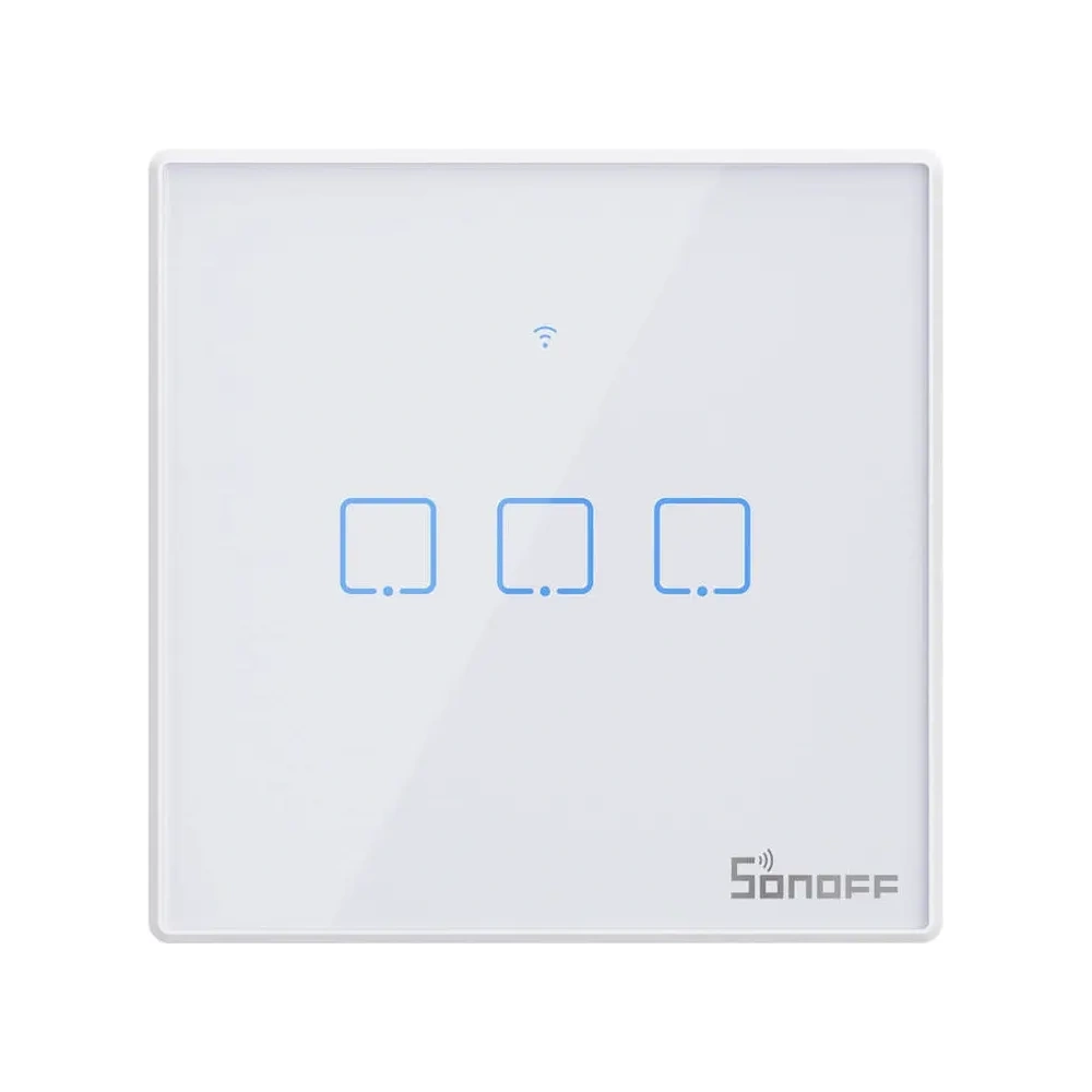 Dotykowy włącznik światła WiFi + RF 433 Sonoff T2 EU TX (3-kanałowy) nowa wersja - Włączniki - Sonoff
