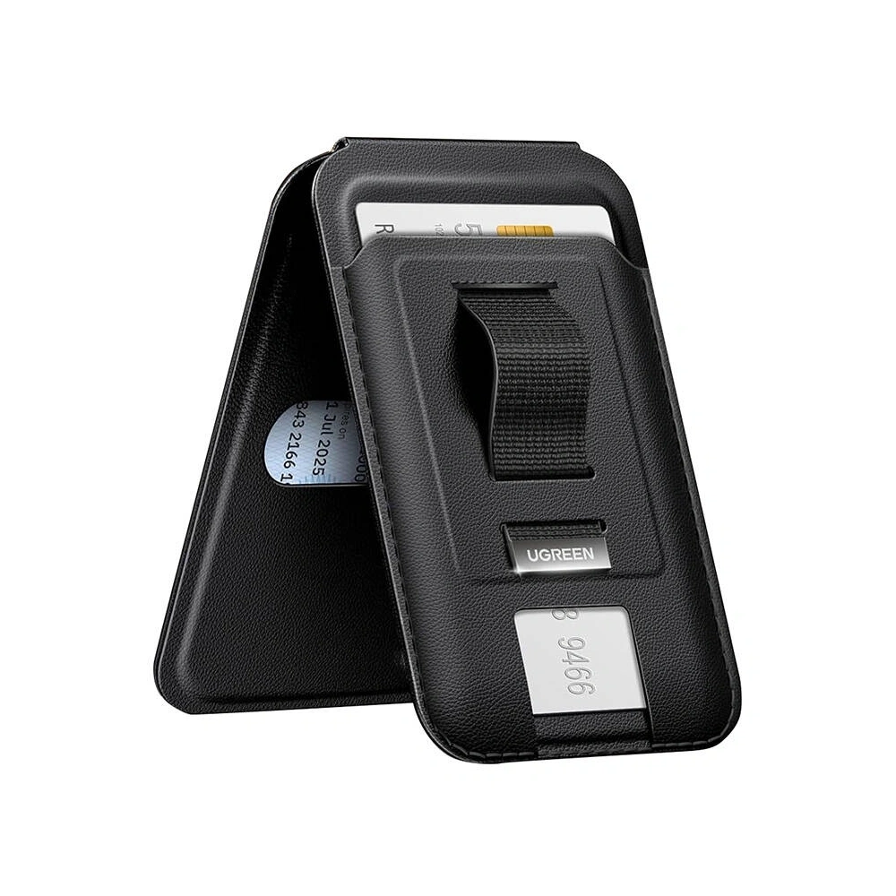 Uniwersalny portfel magnetyczny z uchwytem na palec UGREEN LP836 MagSafe czarny - na telefon / tablet - Ugreen