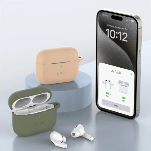 Kup Etui Tech-Protect Silicone Hook Apple Airpods Pro 1 / 2 Cafe Latte - THP3028 - {ean13} - Sklep Home Screen