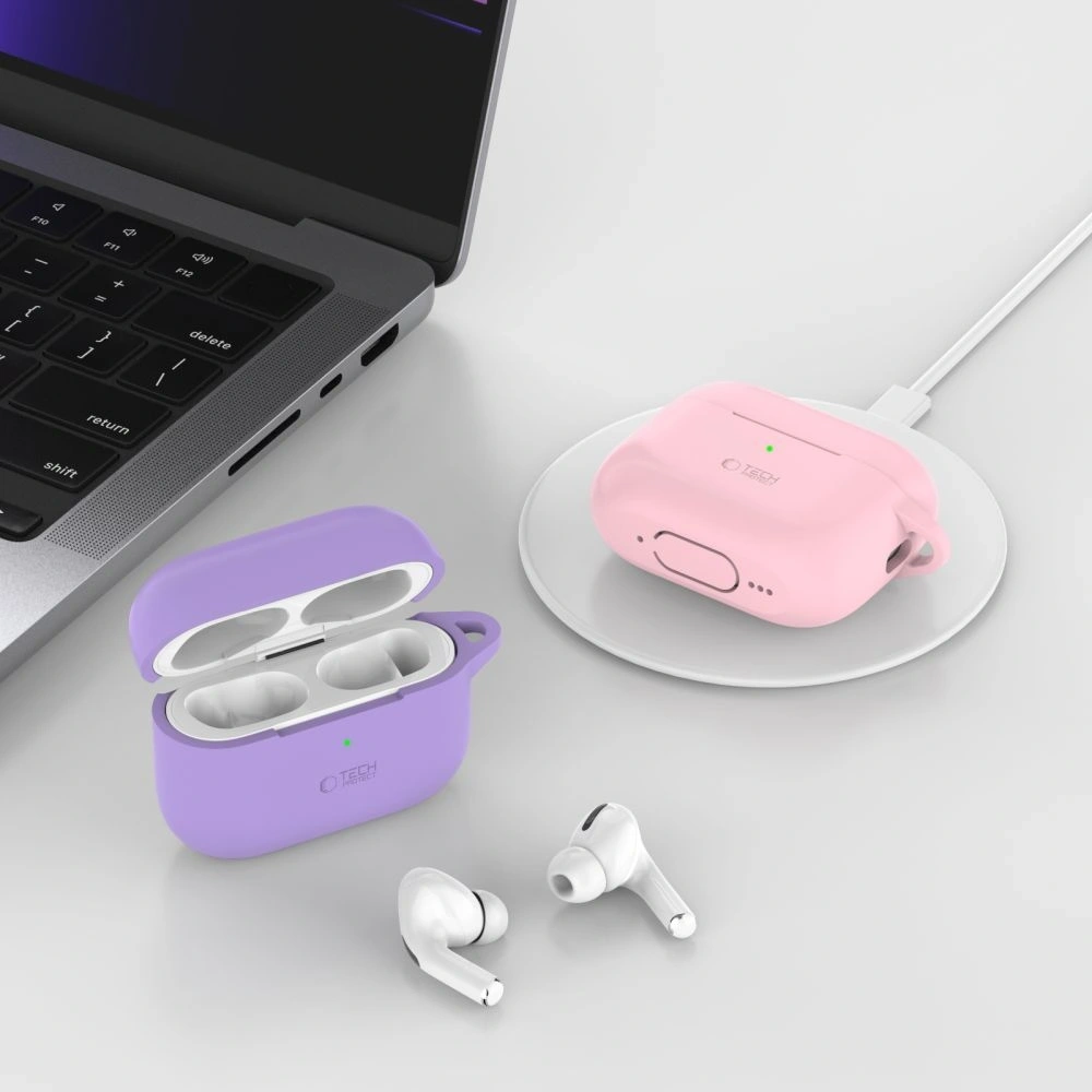 Etui Tech-Protect Silicone Hook Apple Airpods Pro 1 / 2 Lavender - AirPods Pro (2. generacji) - Tech-Protect