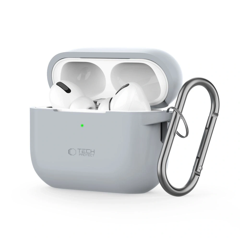 Etui Tech-Protect Silicone Hook Apple Airpods Pro 1 / 2 Crayon Grey - AirPods Pro (2. generacji) - Tech-Protect