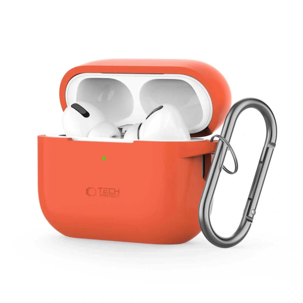 Etui Tech-Protect Silicone Hook Apple Airpods Pro 1 / 2 Neon Orange - AirPods Pro (2. generacji) - Tech-Protect
