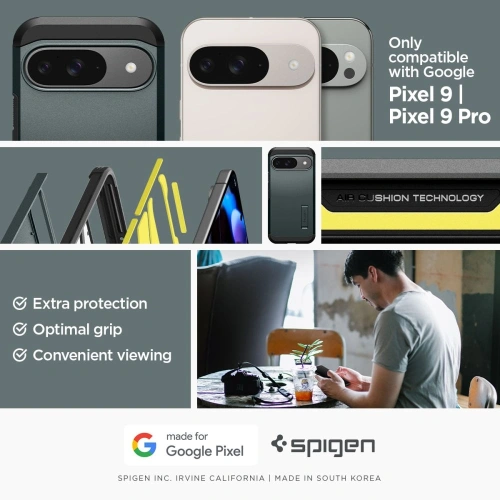 Buy Case Spigen Tough Armor Google Pixel 9 / 9 Pro Abyss Green - SPN3482 - {ean13} - Home Screen Store Europe