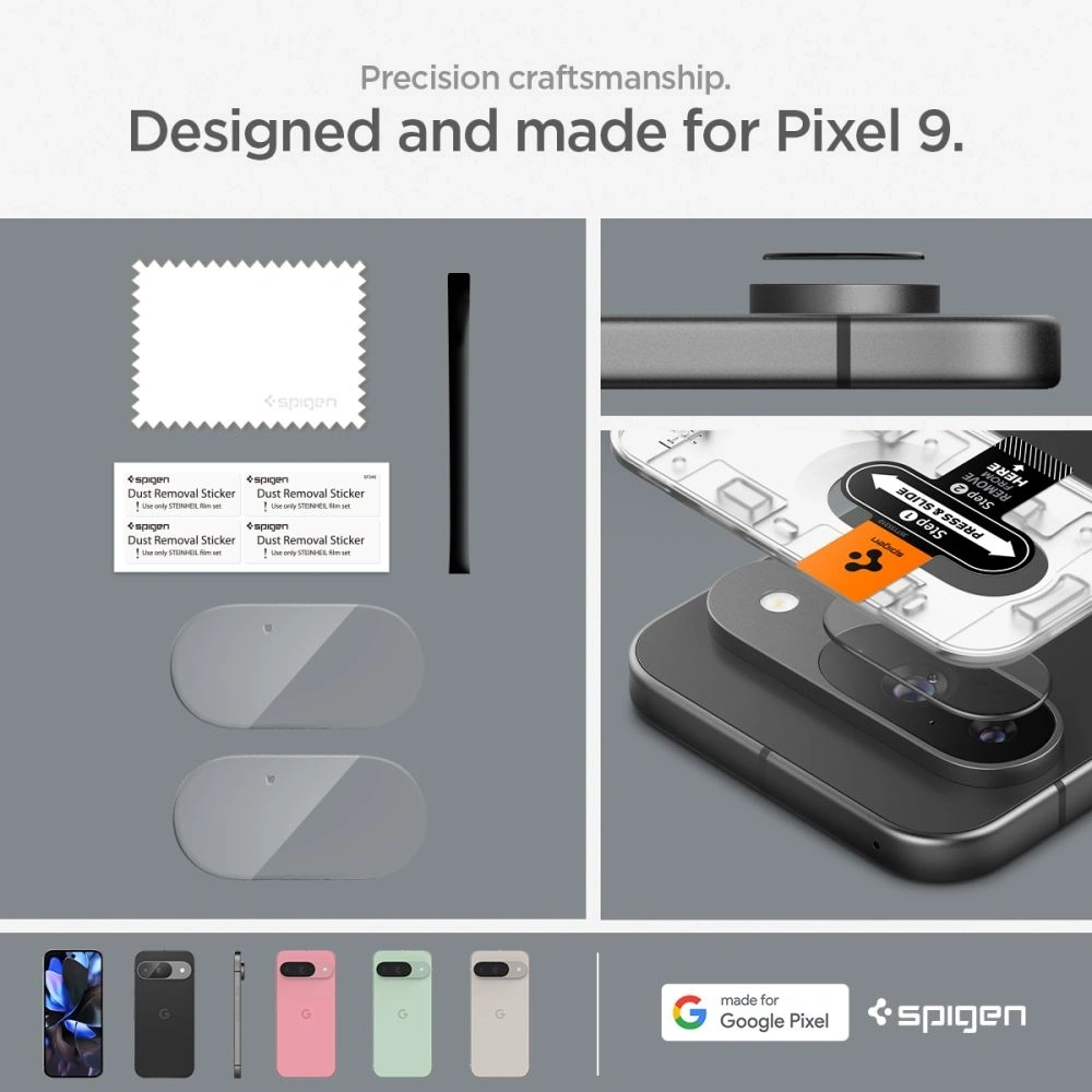 Szkło hartowane na aparat Spigen Optik.tr ez Fit Camera Protector Google Pixel 9 Crystal Clear [2 PACK] - Pixel 9 - Spigen