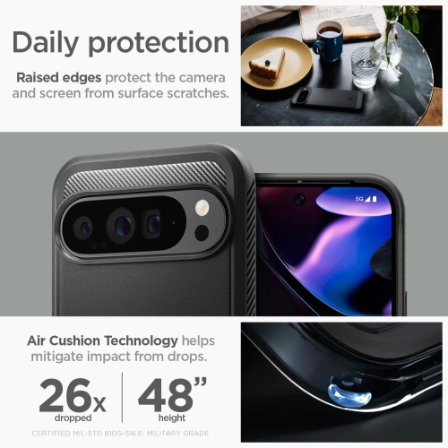 Buy Case Spigen Rugged Armor Google Pixel 9 Pro XL Matte Black - SPN3494 - {ean13} - Home Screen Store Europe