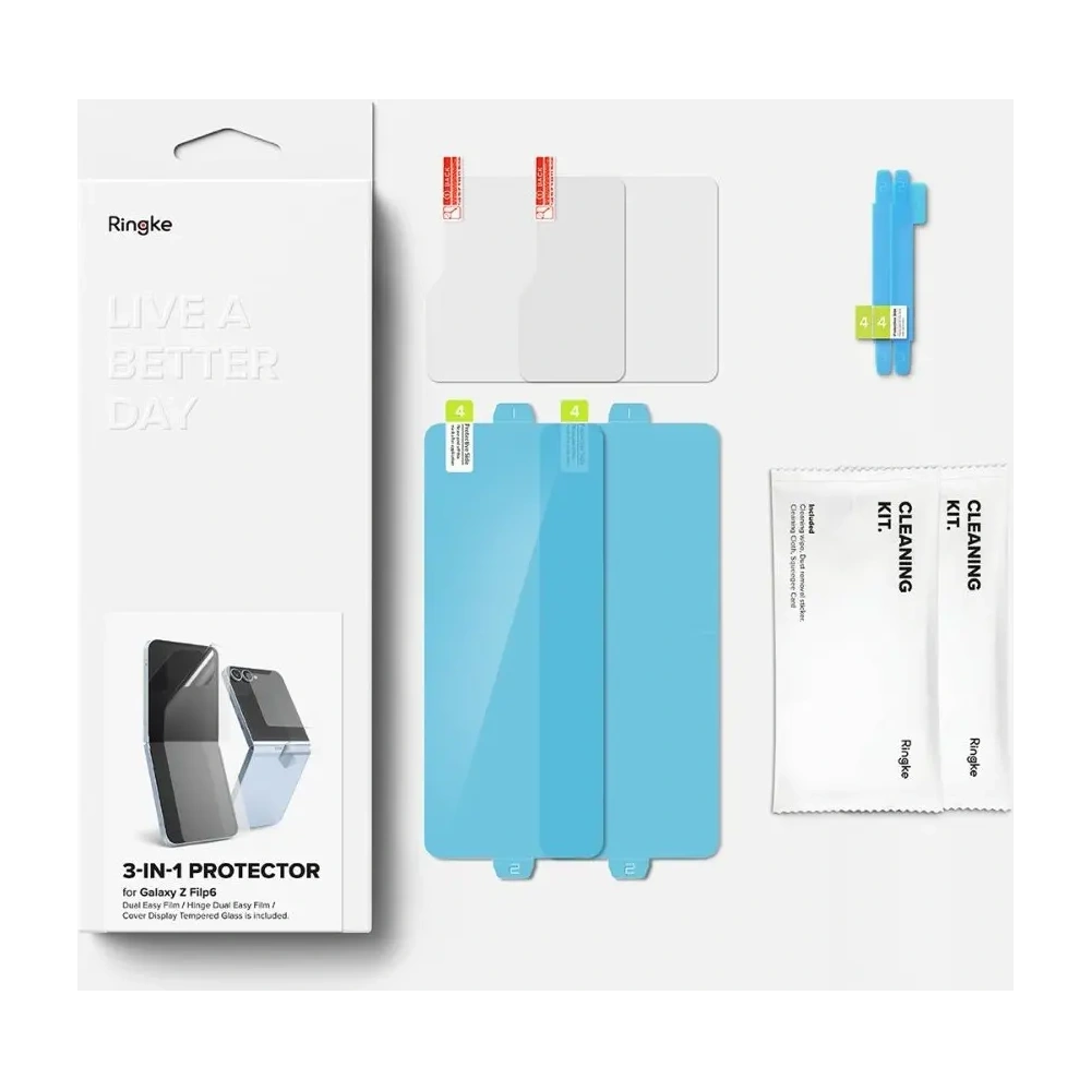 Zestaw ochronny Ringke 3w1 Protector Samsung Galaxy Z Flip 6 Clear [2 PACK] - Galaxy Z Flip 6 - Ringke