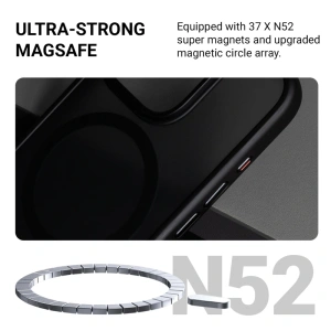 Kup Etui Crong Hybrid Frost MAG Cover MagSafe Apple iPhone 16 czarny - CRG786 - {ean13} - Sklep Home Screen