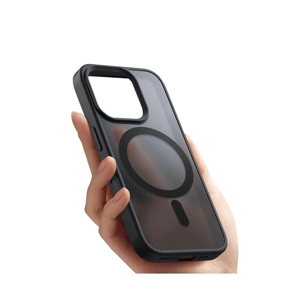 Etui Crong Hybrid Frost MAG Cover MagSafe Apple iPhone 16 Pro czarny - iPhone 16 Pro - Crong