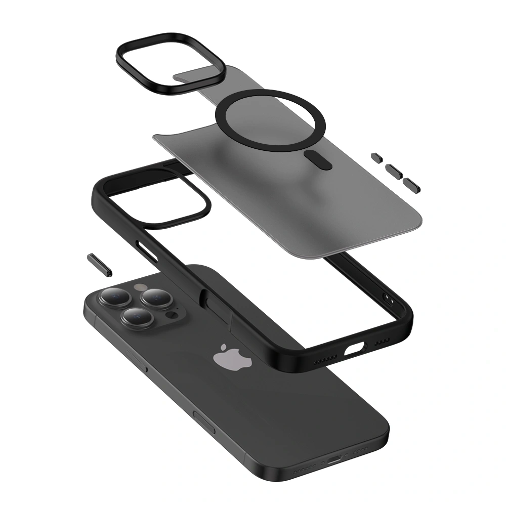 Etui Crong Hybrid Frost MAG Cover MagSafe Apple iPhone 16 Pro Max czarny - iPhone 16 Pro Max - Crong