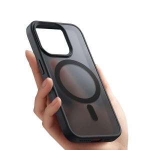 Buy Case Crong Hybrid Frost MAG Cover MagSafe Apple iPhone 16 Pro Max black - CRG788 - {ean13} - Home Screen Store Europe