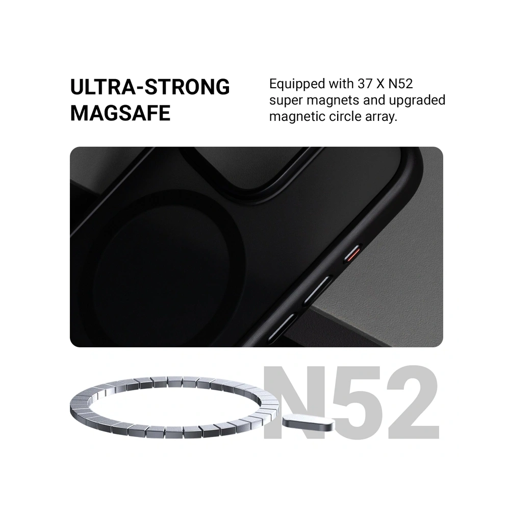 Etui Crong Hybrid Frost MAG Cover MagSafe Apple iPhone 16 Pro Max czarny - iPhone 16 Pro Max - Crong