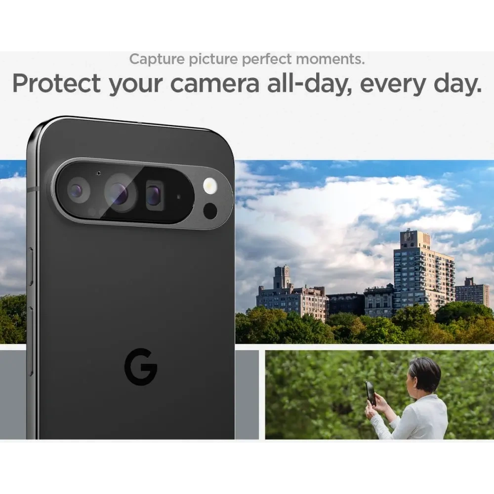 Szkło hartowane na aparat Spigen Optik.tr ez Fit Camera Protector Google Pixel 9 Pro XL Crystal Clear [2 PACK] - Pixel 9 Pro XL - Spigen