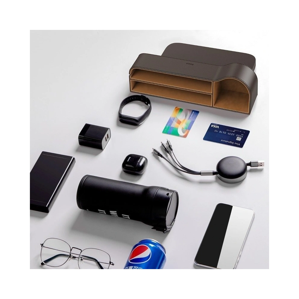 Organizer samochodowy Baseus Elegant Car Storage Box, skórzany (brązowy)