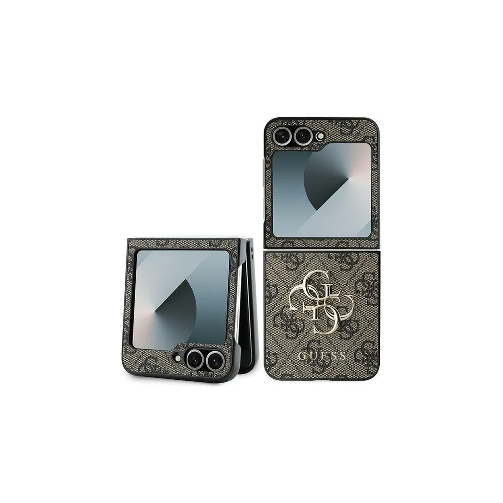 Etui Guess GUHCZF64GMGBR Samsung Galaxy Z Flip6 Leather 4G Metal Logo brązowy/brown - Galaxy Z Flip 6 - Guess