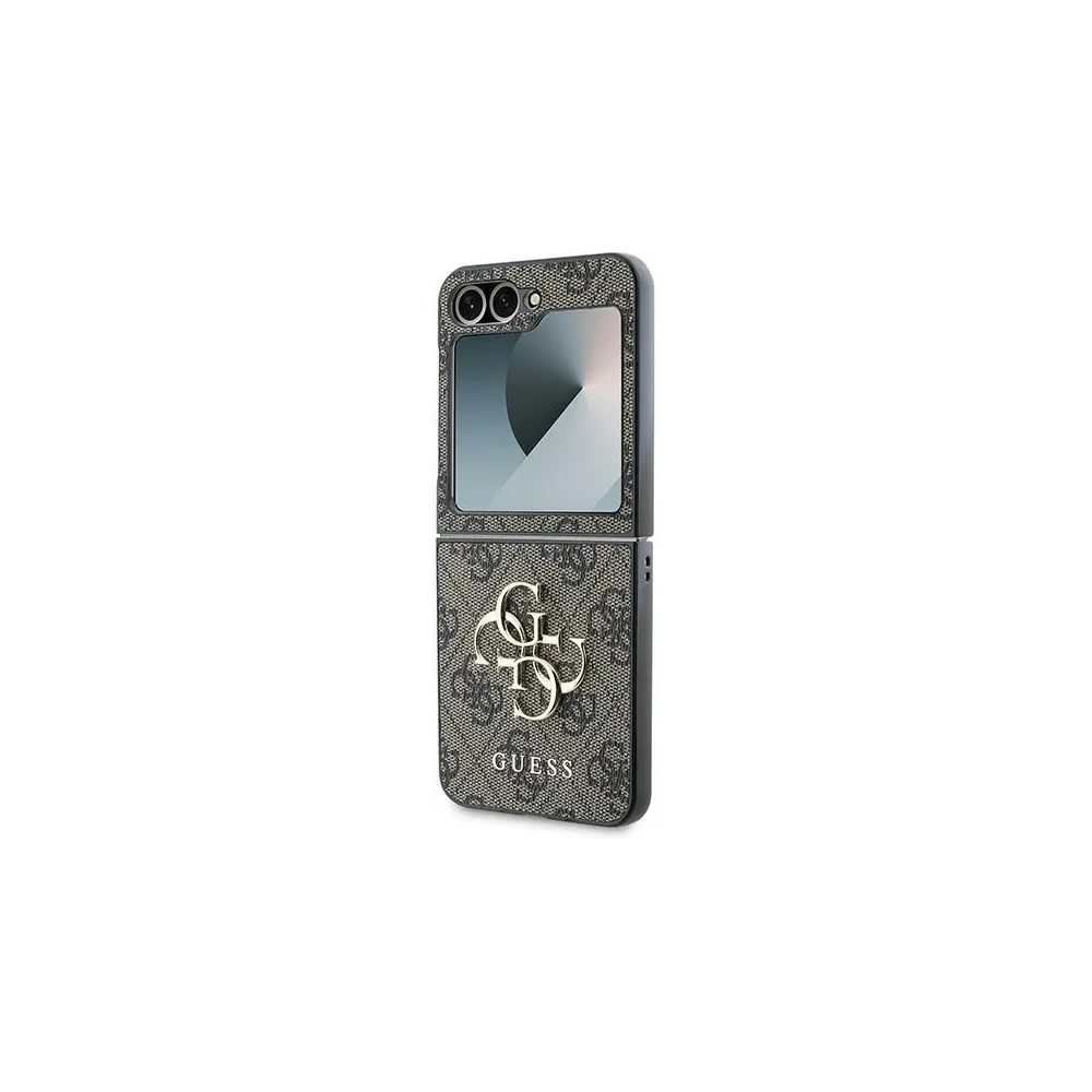 Etui Guess GUHCZF64GMGBR Samsung Galaxy Z Flip6 Leather 4G Metal Logo brązowy/brown - Galaxy Z Flip 6 - Guess