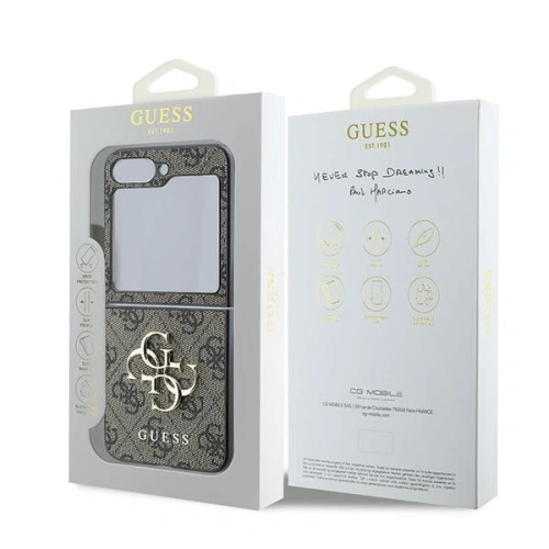 Kup Guess Samsung Tasche GUHCZF64GMGBR Galaxy Z Flip6 Leder 4G Metall Logo braun/braun - GUE3434 - {ean13} - Sklep Home Screen