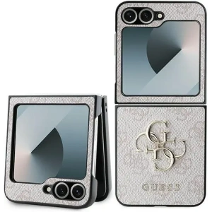 Kup Etui Guess GUHCZF64GMGPI Samsung Galaxy Z Flip6 Leather 4G Metal Logo różowy/pink - GUE3436 - {ean13} - Sklep Home Screen