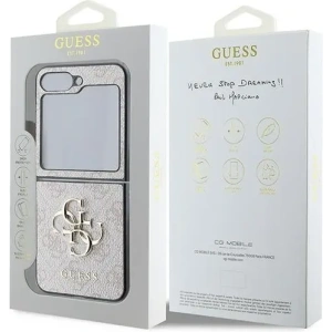 Case Guess GUHCZF64GMGPI Samsung Galaxy Z Flip6 Leather 4G Metal Logo pink/pink - Galaxy Z Flip 6 - Guess