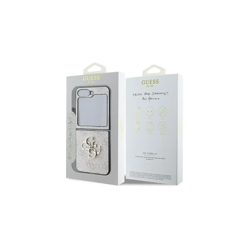 Etui Guess GUHCZF64GMGPI Samsung Galaxy Z Flip6 Leather 4G Metal Logo różowy/pink - Galaxy Z Flip 6 - Guess