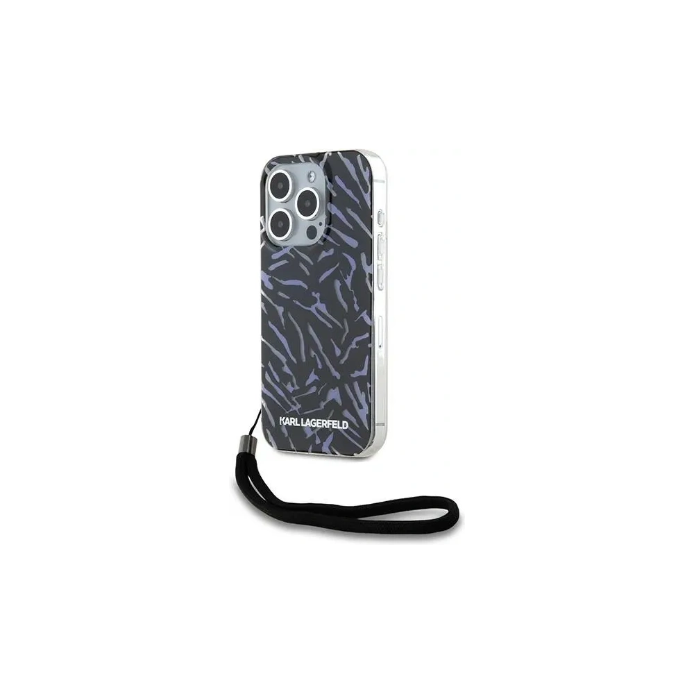Etui Karl Lagerfeld KLHCP15XHZBPKCCU Apple iPhone 15 Pro Max Zebra With Cord fioletowy/purple - iPhone 15 Pro Max - Karl Lagerfeld