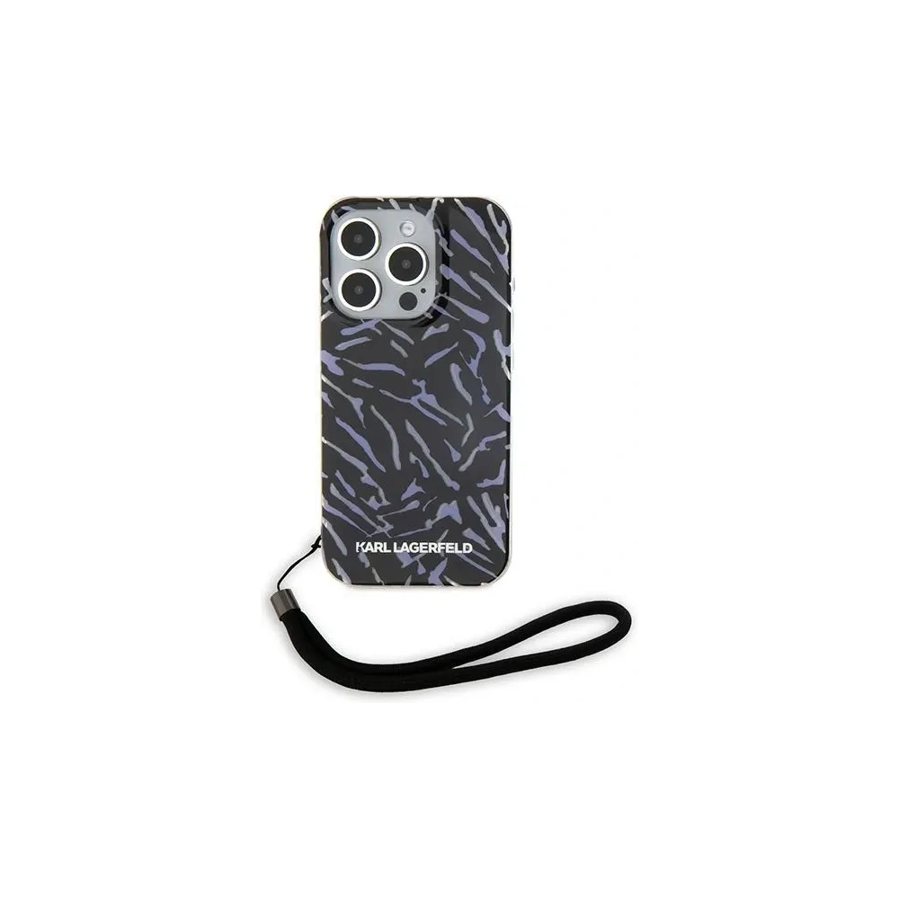 Etui Karl Lagerfeld KLHCP15XHZBPKCCU Apple iPhone 15 Pro Max Zebra With Cord fioletowy/purple - iPhone 15 Pro Max - Karl Lagerfeld