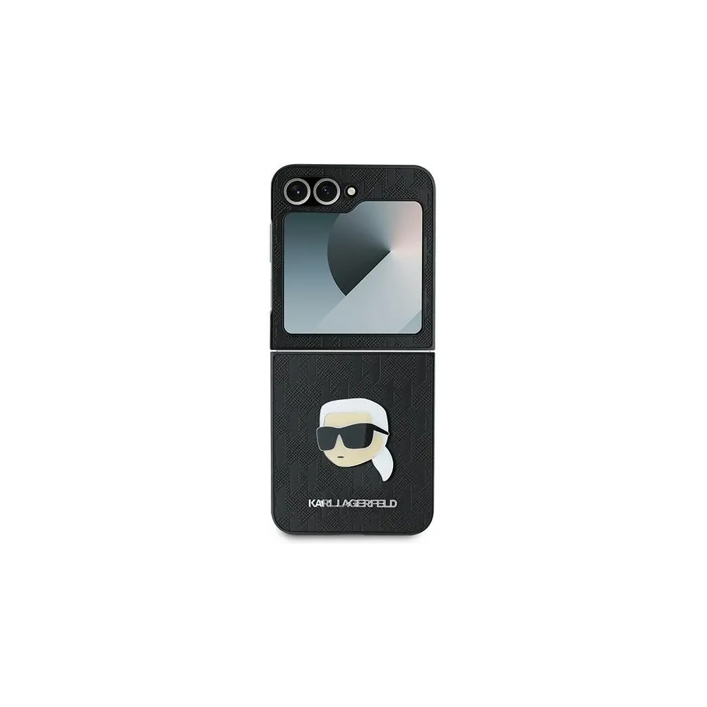 Etui Karl Lagerfeld KLHCZF6PGKSKIHK Samsung Galaxy Z Flip6 Saffiano Monogram czarny/black - Galaxy Z Flip 6 - Karl Lagerfeld