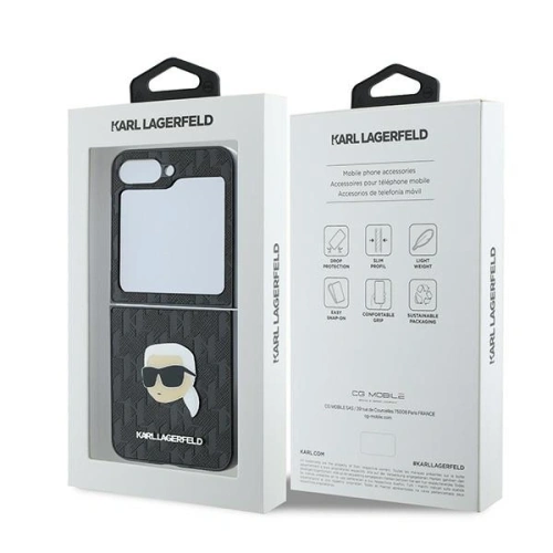 Kup Karl Lagerfeld Samsung Tasche KLHCZF6PGKSKIHK Galaxy Z Flip6 Saffiano Monogram schwarz/schwarz - KLD2130 - {ean13} - Sklep Home Screen