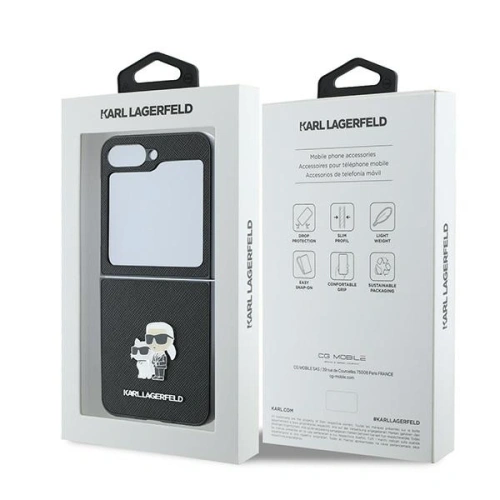 Kup Karl Lagerfeld Samsung Husă KLHCZF6SAPKCNPK Galaxy Z Flip6 Saffiano Metal Pin negru/negru - KLD2131 - {ean13} - Sklep Home Screen