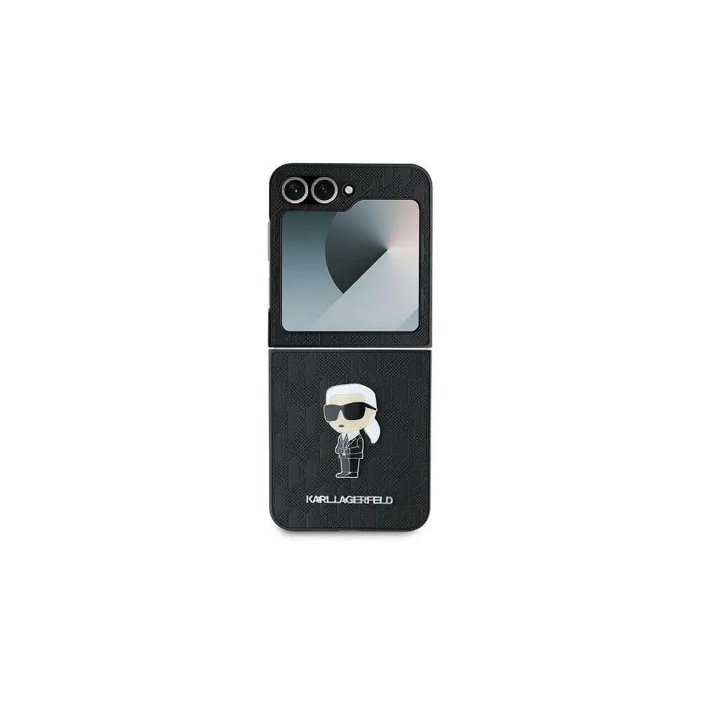 Etui Karl Lagerfeld KLHCZF6SAPKINPK Samsung Galaxy Z Flip6 Saffiano Monogram Ikonik Pin czarny/black - Galaxy Z Flip 6 - Karl Lagerfeld