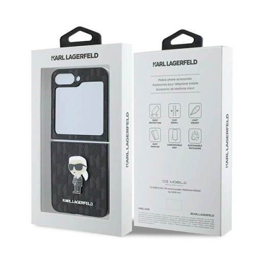 Kup Karl Lagerfeld Samsung Husă KLHCZF6SAPKINPK Galaxy Z Flip6 Saffiano Monogram Iconik Pin negru/negru - KLD2132 - {ean13} - Sklep Home Screen