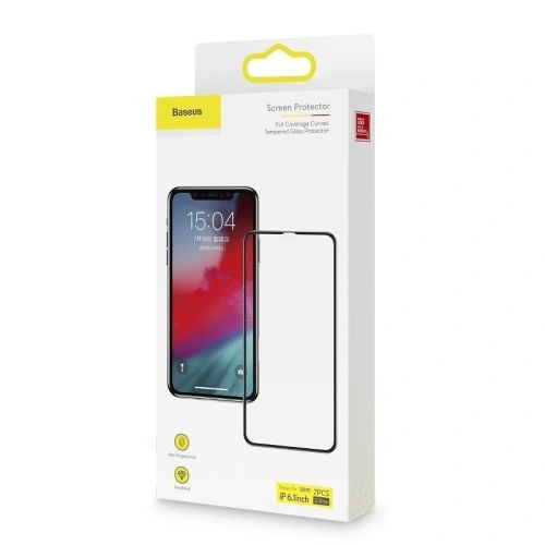 Buy Baseus 0.3mm Full-screen and Full-glass Tempered Glass (2pcs pack) for iPhone 11 6.1 inch - BSU854 - {ean13} - Home Screen Store Europe